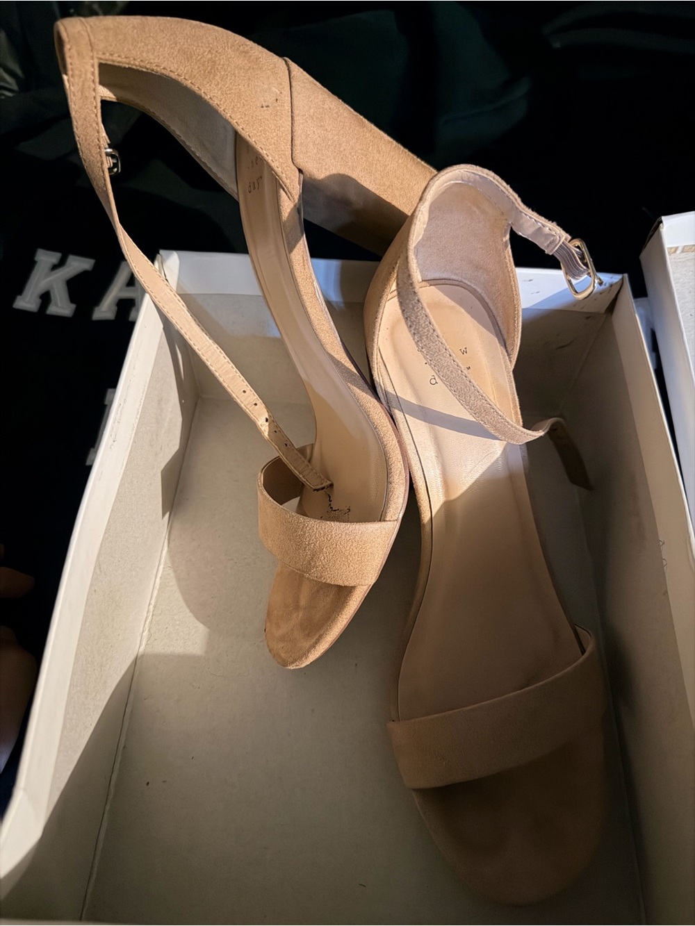 Women's Nude Suede Open-Toe Slingback Sandals